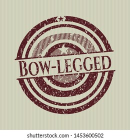 Red Bow-legged distress rubber grunge seal
