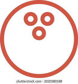 Red bowling ball, illustration, vector on a white background.