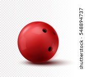 Red Bowling Ball isolated on transparent background. Vector illustration