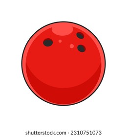 Red Bowling Ball isolated on white background, Vector illustration, realistic design, ball 