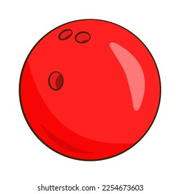 Red bowling ball. Vector illustration. Cartoon
