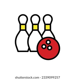 Red Bowling Icon Vector Illustration