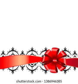 red bows set. isolated on a white