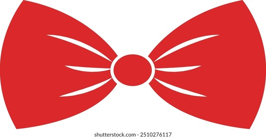 Red bowtie icon. Decorative ribbon. Party sign