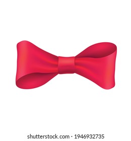 Red bowtie icon isolated on white background. Vector illustration