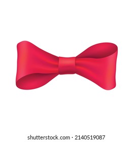 Red bowtie icon isolated on white background