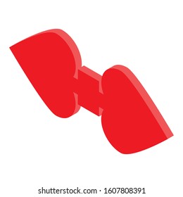 Red bowtie icon. Isometric of red bowtie vector icon for web design isolated on white background