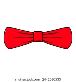 red bowtie illustration hand drawn isolated vector