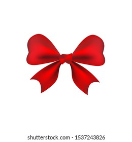 Red bow-tie on an isolated white background. Vector illustration in EPS 10. Clothes and accessories.
