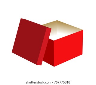 Red box 3d, volume, cover open