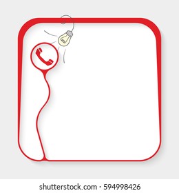 Red box for fill your text and phone icon