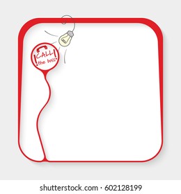 Red box for fill your text and phone icon with the words call the boss