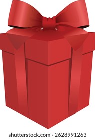 Red Box Geschenk mit rotem Band