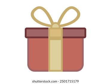 Red box gift and yellow gold bow
