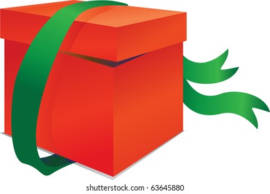 Red box with green band