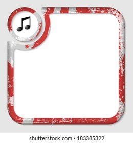 red box for inserting text with pattern and music icon