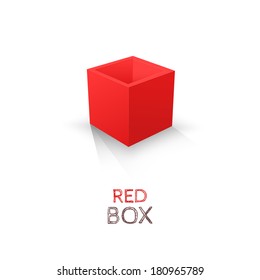 Red Box isolated on white background. Vector illustration