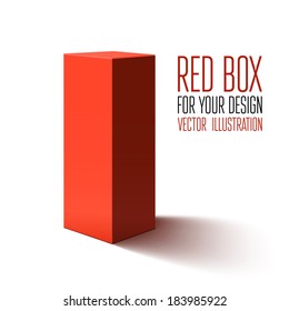 Red box isolated on white background.Vector illustration