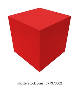 Red box isolated on white background. Vector illustration.