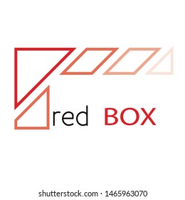 red box logo. the mono line logo concept. red, gray.