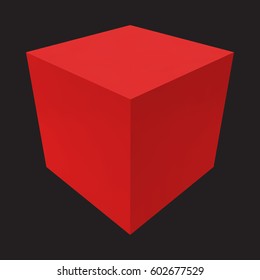Red box on black background. Transportation concept. Vector illustration.