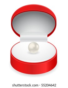 rote Schachtel mit Perle - Vektorgrafik