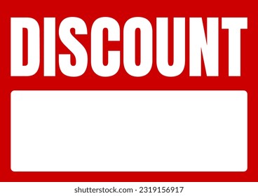 Red Box Sale Blank Space Discount Signage Sign Template Vector EPS PNG Transparent No Background Clip Art