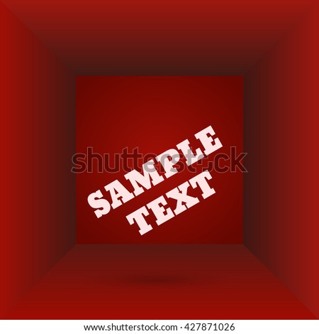 Red Box top view  the gift box any empty room interior vector illustration eps 10