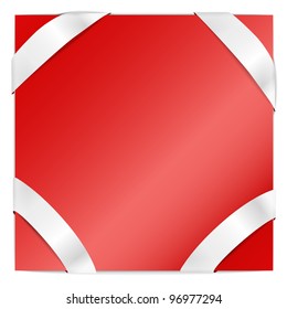 Red box with white ribbon