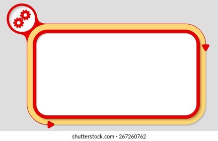 Red box for your text and cogwheels