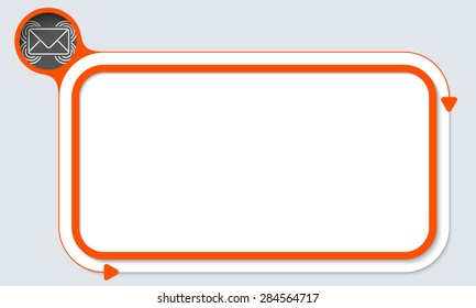 Red box for your text and envelope