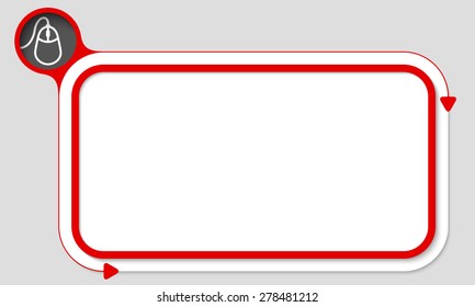 Red box for your text and mouse icon