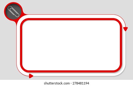 Red box for your text and paper clip