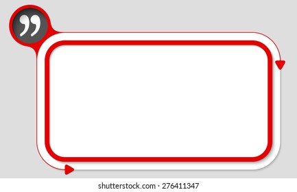 Red box for your text and quotation mark