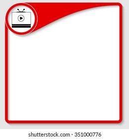 Red box for your text and tv icon