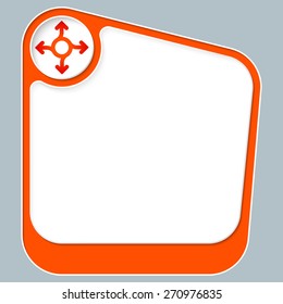 Red box for your text with white frame and arrows