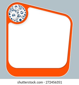 Red box for your text with white frame and cogwheels