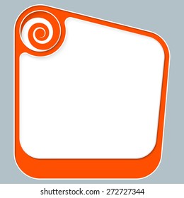 Red box for your text with white frame and spiral