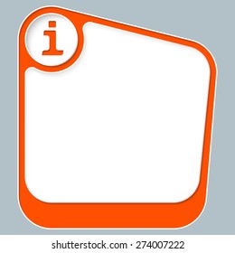 Red box for your text with white frame and info symbol