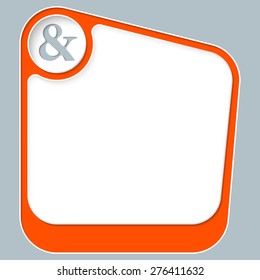 Red box for your text with white frame and ampersand