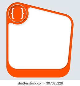 Red box for your text with white frame and square brackets