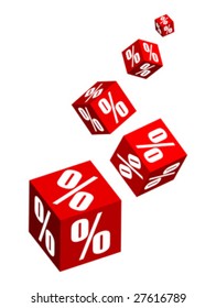 Red boxes with percent on it
