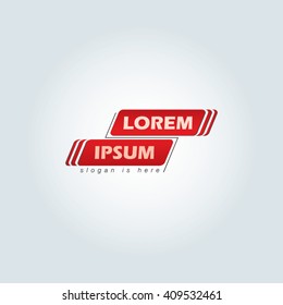 Red boxes and shadows for logo design