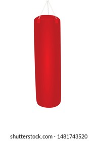 Red boxing bag. vector illustration