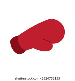 Red boxing glove flat icon. Vector illustration