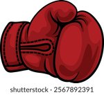 A red boxing glove icon cartoon illustration 