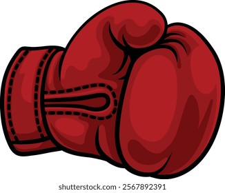 A red boxing glove icon cartoon illustration 