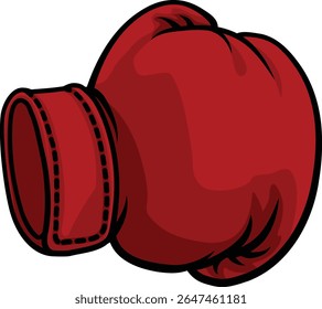 A red boxing glove icon cartoon illustration 