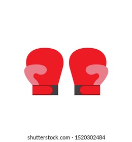 Red boxing glove icon on white background,vector illustration