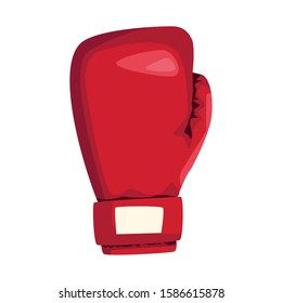 red boxing glove icon over white background, vector illustration